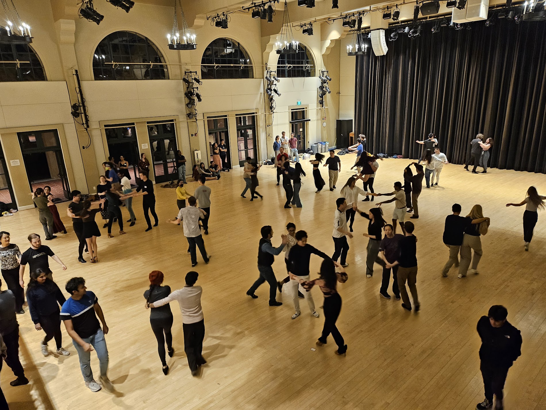 A room full of dancers.